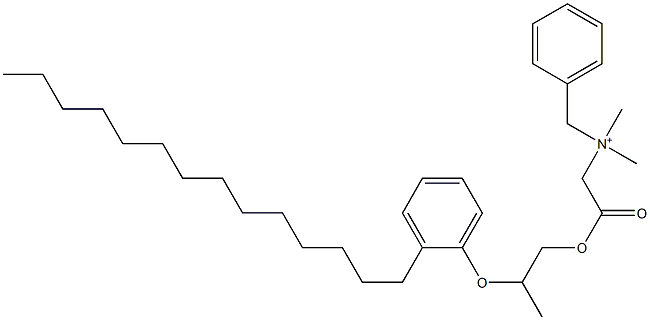 N,N-Dimethyl-N-benzyl-N-[[[2-(2-tetradecylphenyloxy)propyl]oxycarbonyl]methyl]aminium Struktur