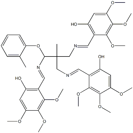 N,N',N''-[2-Benzyloxyethylidynetris(methylene)]tris(6-hydroxy-2,3,4-trimethoxybenzenemethanimine) Struktur