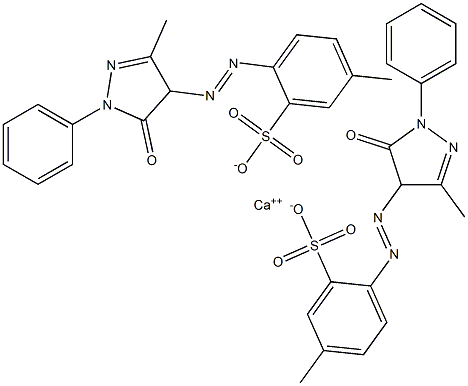 Bis[5-methyl-2-[(4,5-dihydro-3-methyl-5-oxo-1-phenyl-1H-pyrazol)-4-ylazo]benzenesulfonic acid]calcium salt Struktur