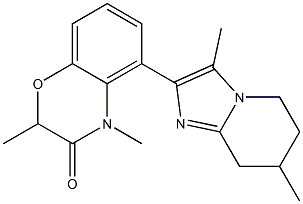 5-[(5,6,7,8-Tetrahydro-3,7-dimethylimidazo[1,2-a]pyridin)-2-yl]-2,4-dimethyl-2H-1,4-benzoxazin-3(4H)-one Struktur