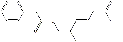 Phenylacetic acid 2,6-dimethyl-3,6-octadienyl ester Struktur