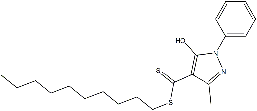 1-Phenyl-3-methyl-5-hydroxy-1H-pyrazole-4-dithiocarboxylic acid decyl ester Struktur