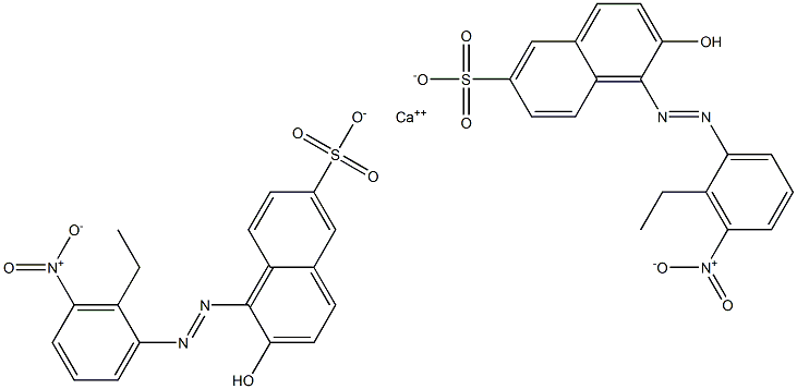 Bis[1-[(2-ethyl-3-nitrophenyl)azo]-2-hydroxy-6-naphthalenesulfonic acid]calcium salt Struktur