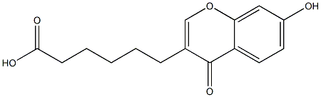 6-(7-Hydroxy-4-oxo-4H-1-benzopyran-3-yl)hexanoic acid Struktur