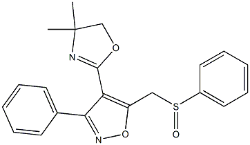 3-Phenyl-4-(4,4-dimethyl-2-oxazolin-2-yl)-5-[(phenylsulfinyl)methyl]isoxazole Struktur