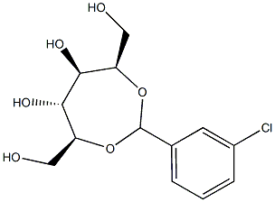 2-O,5-O-(3-Chlorobenzylidene)-L-glucitol Struktur