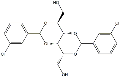 2-O,4-O:3-O,5-O-Bis(3-chlorobenzylidene)-L-glucitol Struktur