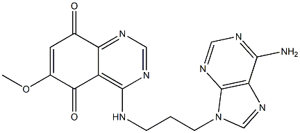 4-[3-(6-Amino-9H-purin-9-yl)propylamino]-6-methoxyquinazoline-5,8-dione Struktur