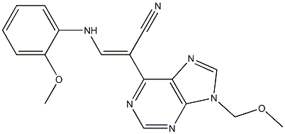 9-(Methoxymethyl)-6-[(Z)-1-cyano-2-[(2-methoxyphenyl)amino]ethenyl]-9H-purine Structure