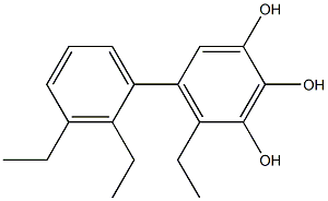 4-Ethyl-5-(2,3-diethylphenyl)benzene-1,2,3-triol Struktur