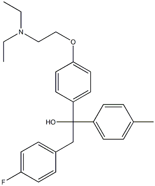 1-[p-[2-(Diethylamino)ethoxy]phenyl]-2-(p-fluorophenyl)-1-(p-tolyl)ethanol Struktur