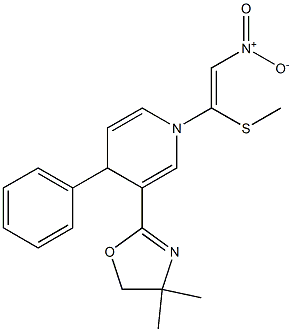 1-(1-Methylthio-2-nitroethenyl)-3-(4,4-dimethyl-2-oxazolin-2-yl)-4-phenyl-1,4-dihydropyridine Struktur