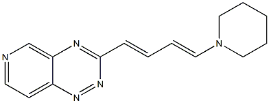 3-[4-(Piperidin-1-yl)-1,3-butadien-1-yl]pyrido[3,4-e]-1,2,4-triazine Struktur