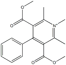 3,5-Bis(methoxycarbonyl)-1,2,6-trimethyl-4-phenylpyridinium Struktur