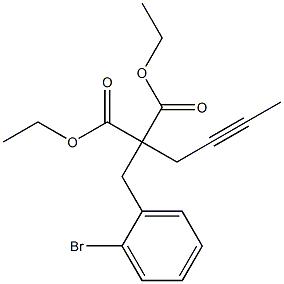 (2-Bromobenzyl)(2-butynyl)malonic acid diethyl ester Struktur