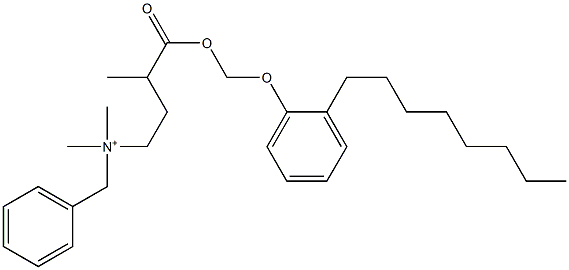 N,N-Dimethyl-N-benzyl-N-[3-[[(2-octylphenyloxy)methyl]oxycarbonyl]butyl]aminium Struktur