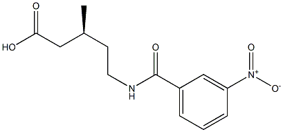 [S,(-)]-3-Methyl-5-(m-nitrobenzoylamino)valeric acid Struktur