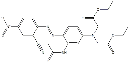 5'-Bis(ethoxycarbonylmethyl)amino-2'-(2-cyano-4-nitrophenylazo)acetanilide Struktur