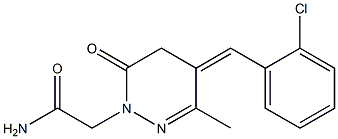 2-[[6-Methyl-5-(2-chlorobenzylidene)-3-oxo-2,3,4,5-tetrahydropyridazin]-2-yl]acetamide Struktur