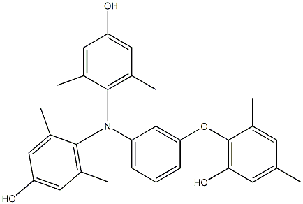 N,N-Bis(4-hydroxy-2,6-dimethylphenyl)-3-(6-hydroxy-2,4-dimethylphenoxy)benzenamine Struktur