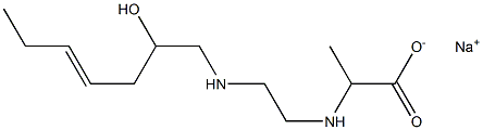 2-[N-[2-[N-(2-Hydroxy-4-heptenyl)amino]ethyl]amino]propionic acid sodium salt Struktur