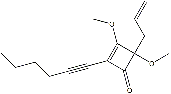 4-(2-Propenyl)-3,4-dimethoxy-2-(1-hexynyl)-2-cyclobuten-1-one Struktur