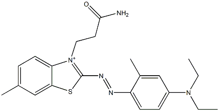 3-(3-Amino-3-oxopropyl)-2-[[4-(diethylamino)-2-methylphenyl]azo]-6-methylbenzothiazol-3-ium Struktur