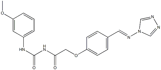 1-(m-Methoxyphenyl)-3-[[p-[[(4H-1,2,4-triazol-4-yl)imino]methyl]phenoxy]acetyl]urea Struktur