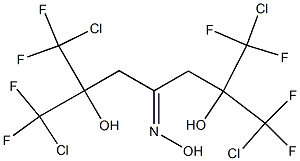 2,6-Bis(chlorodifluoromethyl)-1,7-dichloro-2,6-dihydroxy-1,1,7,7-tetrafluoro-4-heptanone oxime Struktur