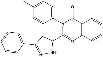 3-(4-Methylphenyl)-2-[[3-(phenyl)-4,5-dihydro-1H-pyrazol]-5-yl]quinazolin-4(3H)-one Struktur