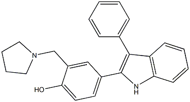 4-(3-Phenyl-1H-indol-2-yl)-2-(1-pyrrolidinylmethyl)phenol Struktur