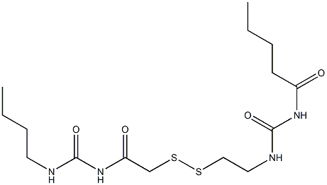 1-Pentanoyl-3-[2-[[(3-butylureido)carbonylmethyl]dithio]ethyl]urea Struktur