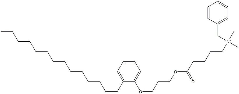 N,N-Dimethyl-N-benzyl-N-[4-[[3-(2-tetradecylphenyloxy)propyl]oxycarbonyl]butyl]aminium Struktur