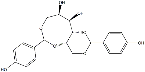 1-O,3-O:2-O,6-O-Bis(4-hydroxybenzylidene)-D-glucitol Struktur