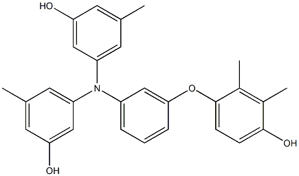 N,N-Bis(3-hydroxy-5-methylphenyl)-3-(4-hydroxy-2,3-dimethylphenoxy)benzenamine Struktur