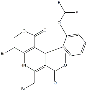 2,6-Bis(bromomethyl)-4-(2-difluoromethoxyphenyl)-1,4-dihydropyridine-3,5-dicarboxylic acid dimethyl ester Struktur