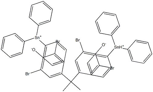 Bis(triphenyltin(IV))4,4'-(1-methylethylidene)bis(2,6-dibromophenolate) Struktur