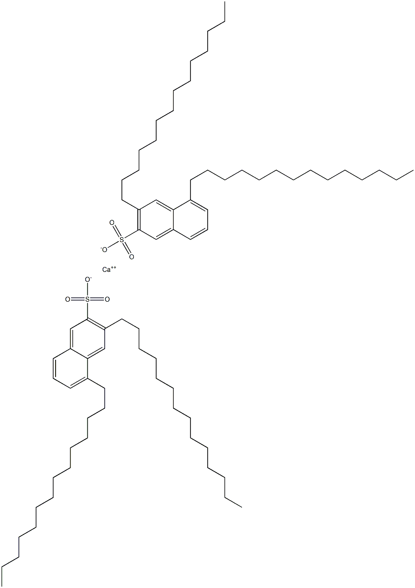 Bis(3,5-ditetradecyl-2-naphthalenesulfonic acid)calcium salt Struktur