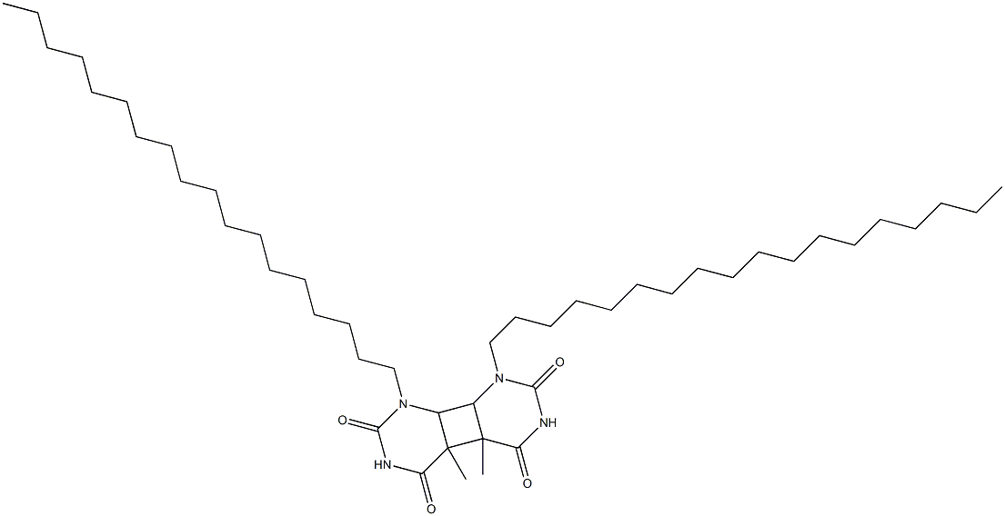 1,8-Dioctadecyl-4a,4b-dimethyltetrahydro-1,3,6,8-tetraazabiphenylene-2,4,5,7(1H,3H,6H,8H)-tetrone Struktur