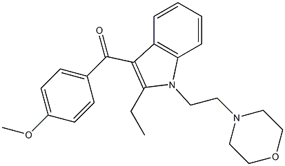 3-(4-Methoxybenzoyl)-2-ethyl-1-[2-morpholinoethyl]-1H-indole Struktur