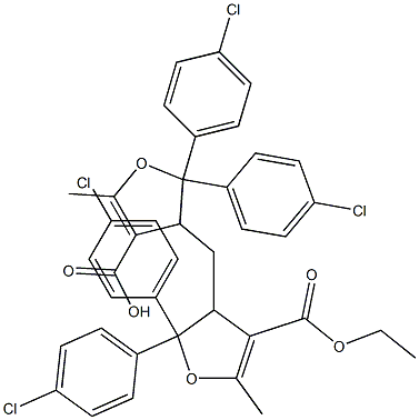 3,3'-(Methylene)bis[2,3-dihydro-5-methyl-2,2-bis(4-chlorophenyl)furan-4-carboxylic acid ethyl] ester Struktur