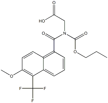 [N-(Propoxycarbonyl)-N-[oxo[5-(trifluoromethyl)-6-methoxy-1-naphtyl]methyl]amino]acetic acid Struktur