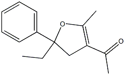 4,5-Dihydro-3-acetyl-2-methyl-5-phenyl-5-ethylfuran Struktur