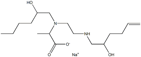 2-[N-(2-Hydroxyhexyl)-N-[2-(2-hydroxy-5-hexenylamino)ethyl]amino]propionic acid sodium salt Struktur