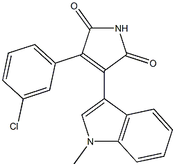 3-(1-Methyl-1H-indol-3-yl)-4-(3-chlorophenyl)-1H-pyrrole-2,5-dione Struktur