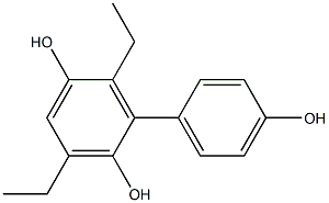 3,6-Diethyl-1,1'-biphenyl-2,4',5-triol Struktur