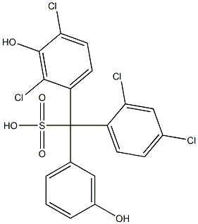 (2,4-Dichlorophenyl)(2,4-dichloro-3-hydroxyphenyl)(3-hydroxyphenyl)methanesulfonic acid Struktur