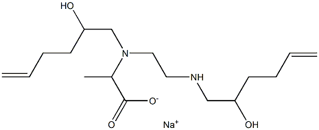 2-[N-(2-Hydroxy-5-hexenyl)-N-[2-(2-hydroxy-5-hexenylamino)ethyl]amino]propionic acid sodium salt Struktur