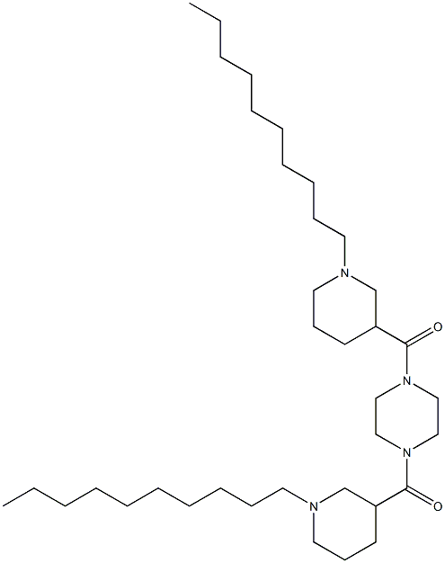 1,4-Bis[(1-decylpiperidin-3-yl)carbonyl]piperazine Struktur