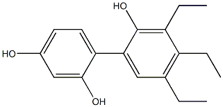 3',4',5'-Triethyl-1,1'-biphenyl-2,2',4-triol Struktur